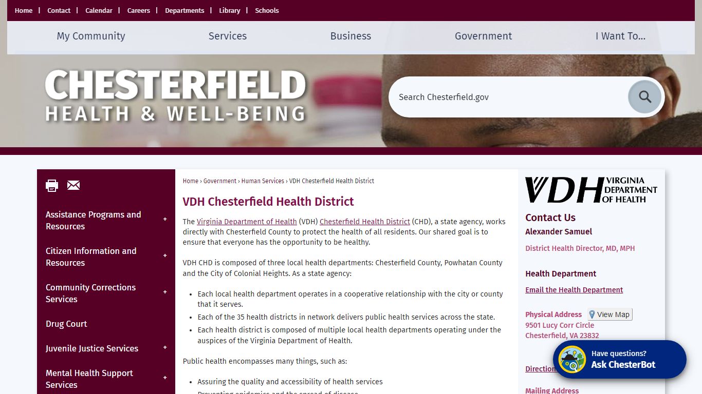 VDH Chesterfield Health District | Chesterfield County, VA